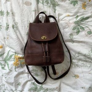 Vintage Coach Small Brown Leather Backpack